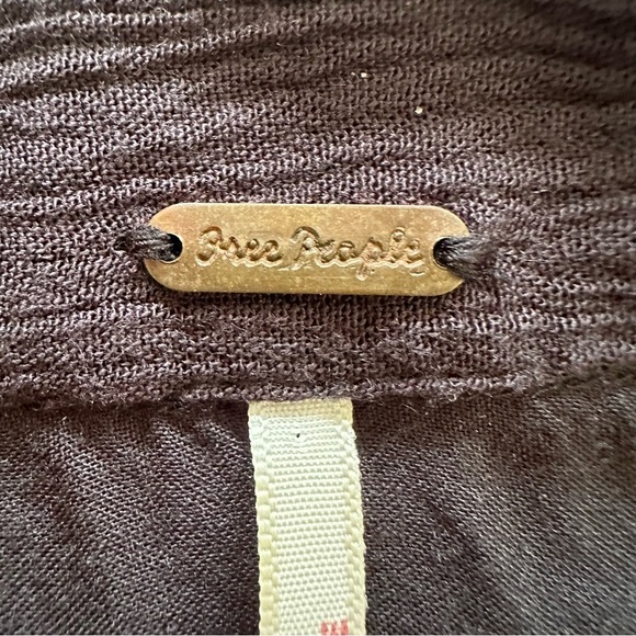 Free People Embroidered Floral Long Sleeve Dress Boho Women S Black Gauzy Mia - Picture 8 of 11